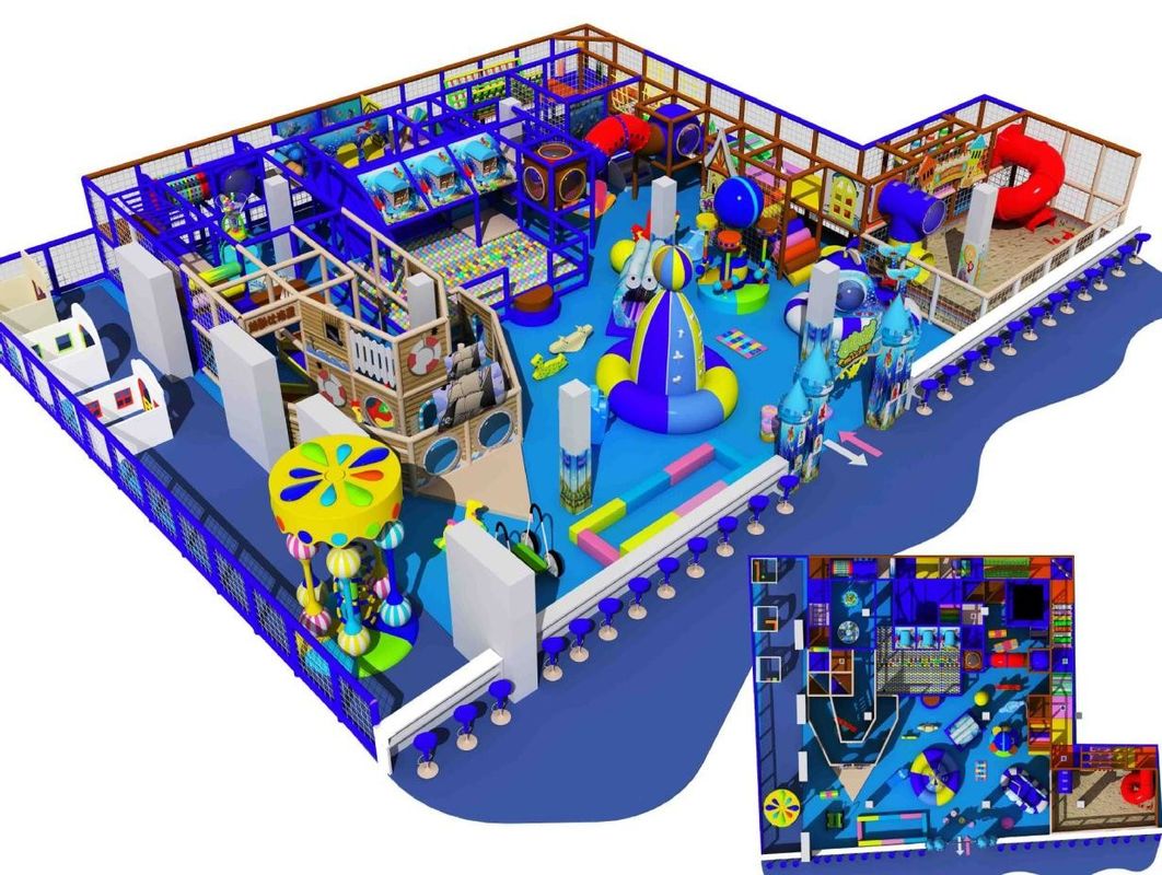 Le thème du monde de la mer Bébé Fort Naughty Lieu de jeux intérieur Maison de jeux douce Petit parc d'aventures