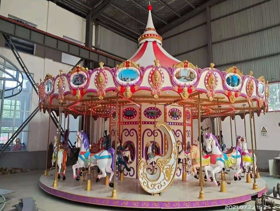 Parcs d'attractions de luxe Carrousel Parcs extérieurs Rides pour enfants Meilleur 24 places Carrousel Rides