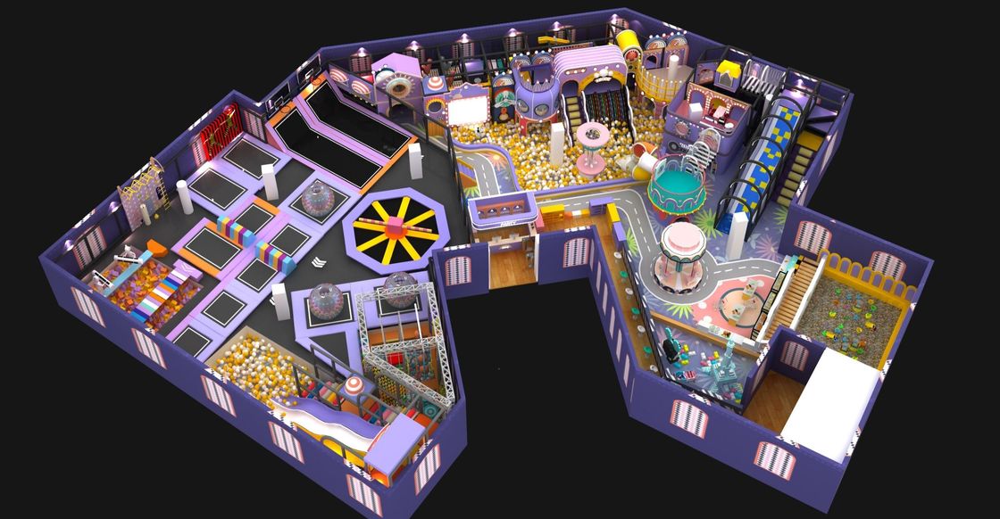 Équipement de terrain de jeux pour enfants doux Sécurisé Couleur doux terrains de jeux commerciaux