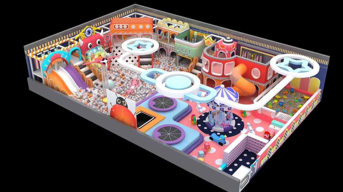 Équipement de terrain de jeu commercial confortable, enfant en sécurité, équipement de terrain de jeu intérieur coloré pour la maison