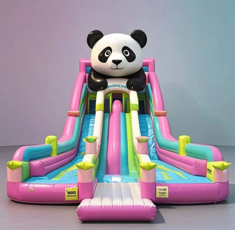 Animal Panda Château gonflable Glissière d'eau Maison de rebond Colorié Château de saut intérieur Château de rebond commercial