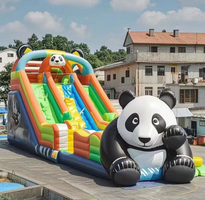 Animal Panda Château gonflable Glissière d'eau Maison de rebond Colorié Château de saut intérieur Château de rebond commercial