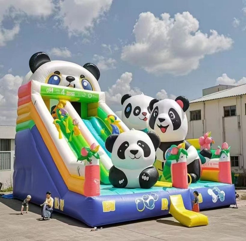 Animal Panda Château gonflable Glissière d'eau Maison de rebond Colorié Château de saut intérieur Château de rebond commercial