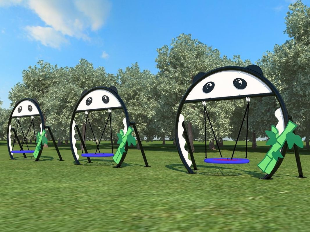 Jeux de jardin en forme de panda pour enfants fauteuil d'équitation extérieur 230cm jeu d'équitation commercial