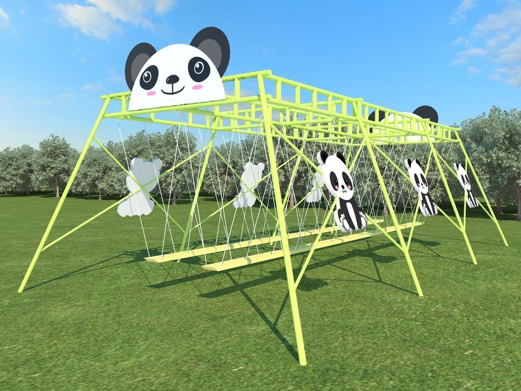 Jeux de jardin en forme de panda pour enfants fauteuil d'équitation extérieur 230cm jeu d'équitation commercial