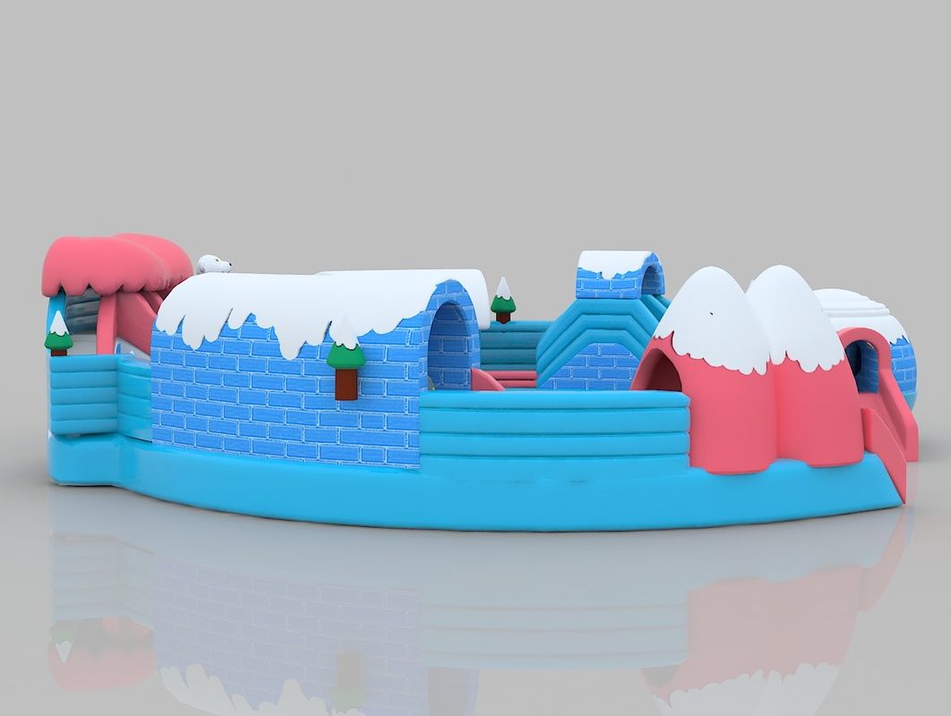 Château gonflable à thème de neige, PVC coloré, saut à l'intérieur, maison de rebond pour adultes