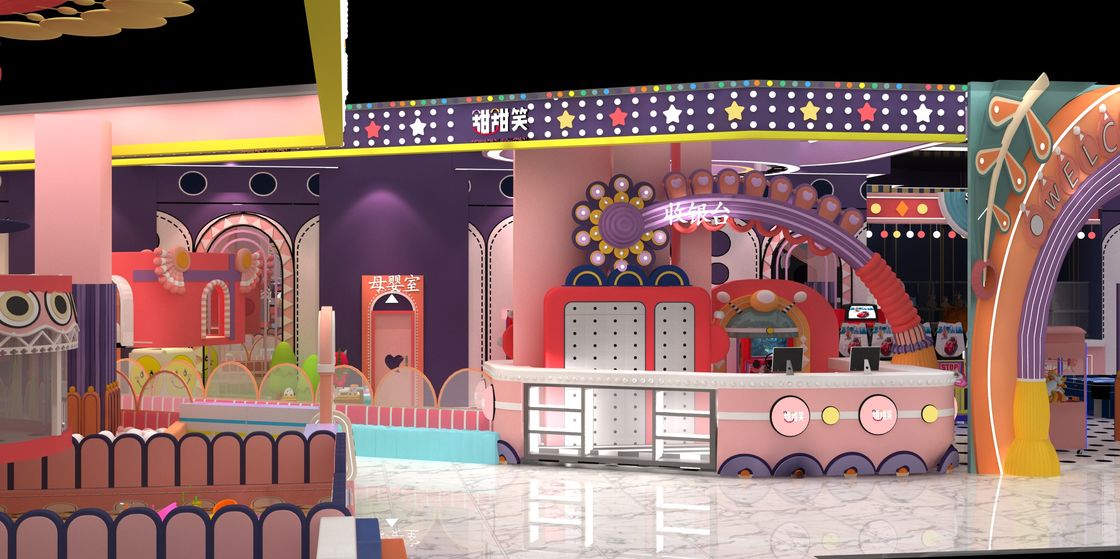 Équipement de jeux pour les enfants, terrain de jeux commerciaux pour enfants avec château et toboggan