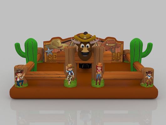 0.7mm TPU gonflable Cartoon Castle Park Brown maison de rebond commercial sur mesure