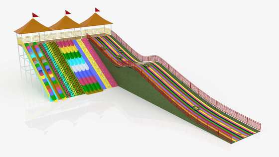 Toboggan arc-en-ciel en PVC pour aires de jeux intérieures et extérieures